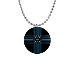 Cross Art Fractal 1  Button Necklace by Pakrebo