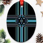 Cross Art Fractal Oval Ornament (Two Sides) Front