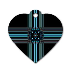 Cross Art Fractal Dog Tag Heart (one Side) by Pakrebo