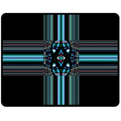 Cross Art Fractal Fleece Blanket (medium)  by Pakrebo