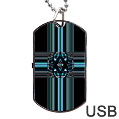 Cross Art Fractal Dog Tag Usb Flash (one Side) by Pakrebo