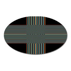 Cross Abstract Oval Magnet by Pakrebo