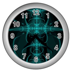 Abstract Art Design Digital Wall Clock (silver)