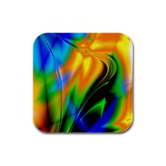 Color Concept Design Colorful Color Rubber Square Coaster (4 Pack) 