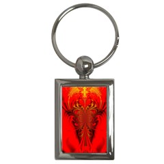 Digital Arts Fractals Futuristic Red Yellow Black Key Chain (rectangle)