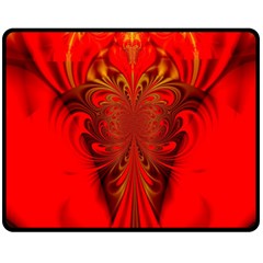 Digital Arts Fractals Futuristic Red Yellow Black Fleece Blanket (medium)  by Pakrebo