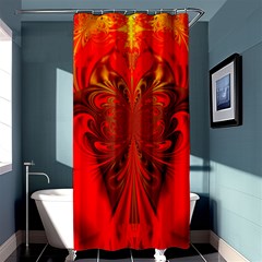 Digital Arts Fractals Futuristic Red Yellow Black Shower Curtain 36  X 72  (stall)  by Pakrebo