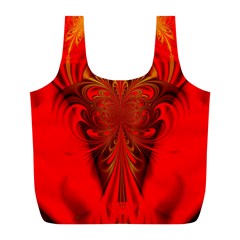 Digital Arts Fractals Futuristic Red Yellow Black Full Print Recycle Bag (l)