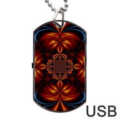 Abstract Art Artwork Fractal Design Dog Tag Usb Flash (one Side)