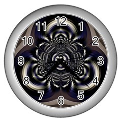 Abstract Artwork Art Fractal Wall Clock (silver)