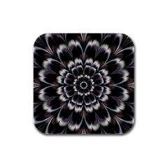 Abstract Digital Art Artwork Black White Rubber Square Coaster (4 pack) 