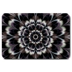 Abstract Digital Art Artwork Black White Large Doormat  by Pakrebo