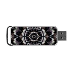 Abstract Digital Art Artwork Black White Portable USB Flash (One Side)