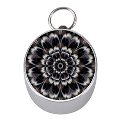 Abstract Digital Art Artwork Black White Mini Silver Compasses