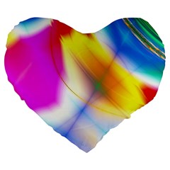 Color Concept Colors Colorful Large 19  Premium Heart Shape Cushions