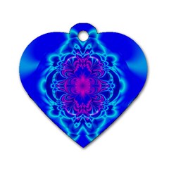 Digital Art Artwork Fractal Color Abstact Dog Tag Heart (two Sides) by Pakrebo