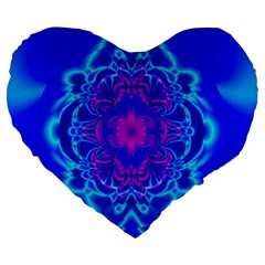 Digital Art Artwork Fractal Color Abstact Large 19  Premium Heart Shape Cushions