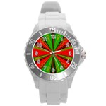 Abstract Art Fractal Modern Art Round Plastic Sport Watch (L) Front