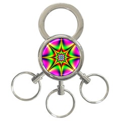 Abstract Art Artwork Fractal 3-ring Key Chain by Pakrebo