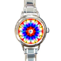 Abstract Digital Art Artwork Colorful Round Italian Charm Watch