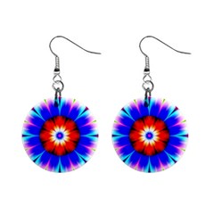 Abstract Digital Art Artwork Colorful Mini Button Earrings