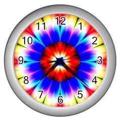 Abstract Digital Art Artwork Colorful Wall Clock (Silver)