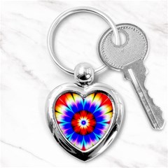 Abstract Digital Art Artwork Colorful Key Chain (heart) by Pakrebo