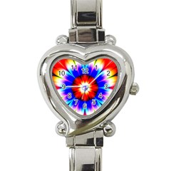 Abstract Digital Art Artwork Colorful Heart Italian Charm Watch