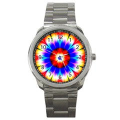 Abstract Digital Art Artwork Colorful Sport Metal Watch