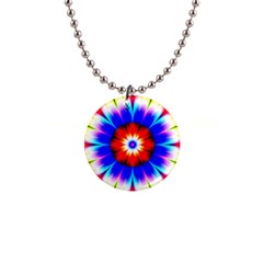 Abstract Digital Art Artwork Colorful 1  Button Necklace