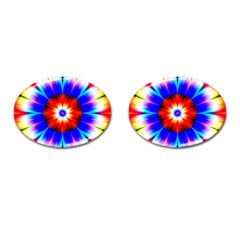 Abstract Digital Art Artwork Colorful Cufflinks (Oval)