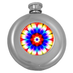 Abstract Digital Art Artwork Colorful Round Hip Flask (5 oz)