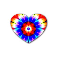 Abstract Digital Art Artwork Colorful Rubber Coaster (Heart) 