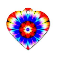 Abstract Digital Art Artwork Colorful Dog Tag Heart (One Side)