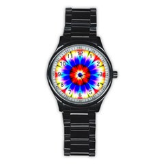 Abstract Digital Art Artwork Colorful Stainless Steel Round Watch