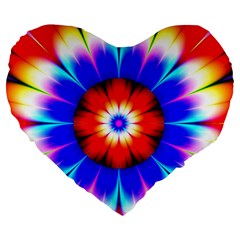 Abstract Digital Art Artwork Colorful Large 19  Premium Flano Heart Shape Cushions