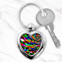 Abstract Art Artwork Digital Art Color Key Chain (heart) by Pakrebo