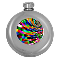 Abstract Art Artwork Digital Art Color Round Hip Flask (5 Oz) by Pakrebo