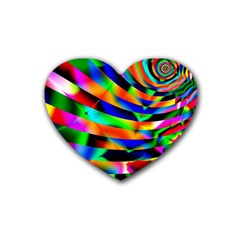 Abstract Art Artwork Digital Art Color Rubber Coaster (heart)  by Pakrebo