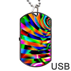 Abstract Art Artwork Digital Art Color Dog Tag Usb Flash (one Side) by Pakrebo