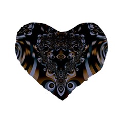 Fractal Art Artwork Design  Art Standard 16  Premium Flano Heart Shape Cushions by Pakrebo