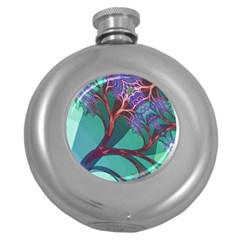 Art Fractal Artwork Creative Round Hip Flask (5 Oz) by Pakrebo