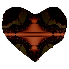 Art Fractal Artwork Creative Large 19  Premium Flano Heart Shape Cushions