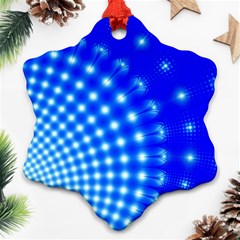 Digital Arts Fractals Futuristic Blue Snowflake Ornament (two Sides) by Pakrebo