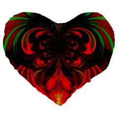 Digital Arts Fractals Futuristic Colorful Large 19  Premium Heart Shape Cushions by Pakrebo