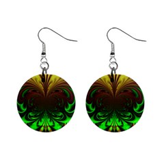 Digital Arts Fractals Futuristic Art Mini Button Earrings by Pakrebo