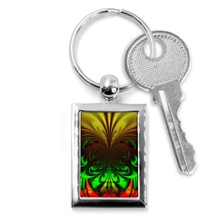 Digital Arts Fractals Futuristic Art Key Chain (rectangle) by Pakrebo