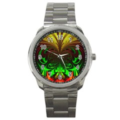 Digital Arts Fractals Futuristic Art Sport Metal Watch by Pakrebo