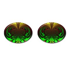 Digital Arts Fractals Futuristic Art Cufflinks (oval) by Pakrebo