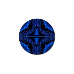 Art Fractal Artwork Creative Blue Black Golf Ball Marker by Pakrebo